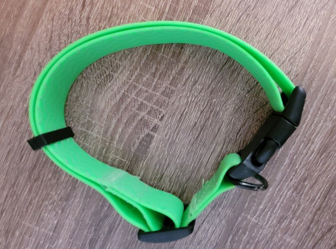 Neon green BioThane dog collar