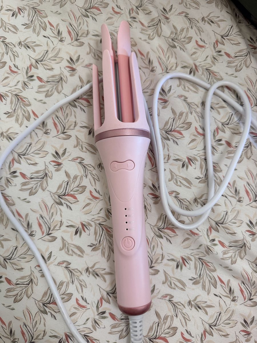 Automatic Hair Curler Rotating Curling Iron Wand with Adjustable Temperature - Pink