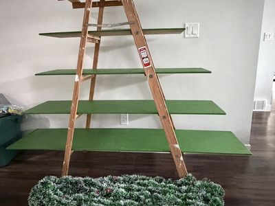 Wood painter ladder display for craft markets