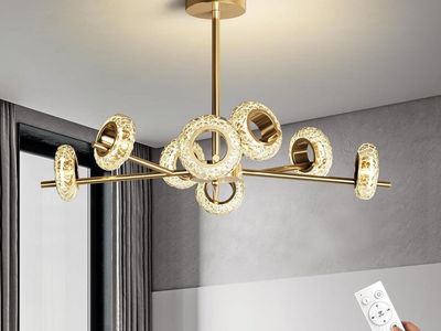 Gold 8-Light Modern Crystal Chandelier