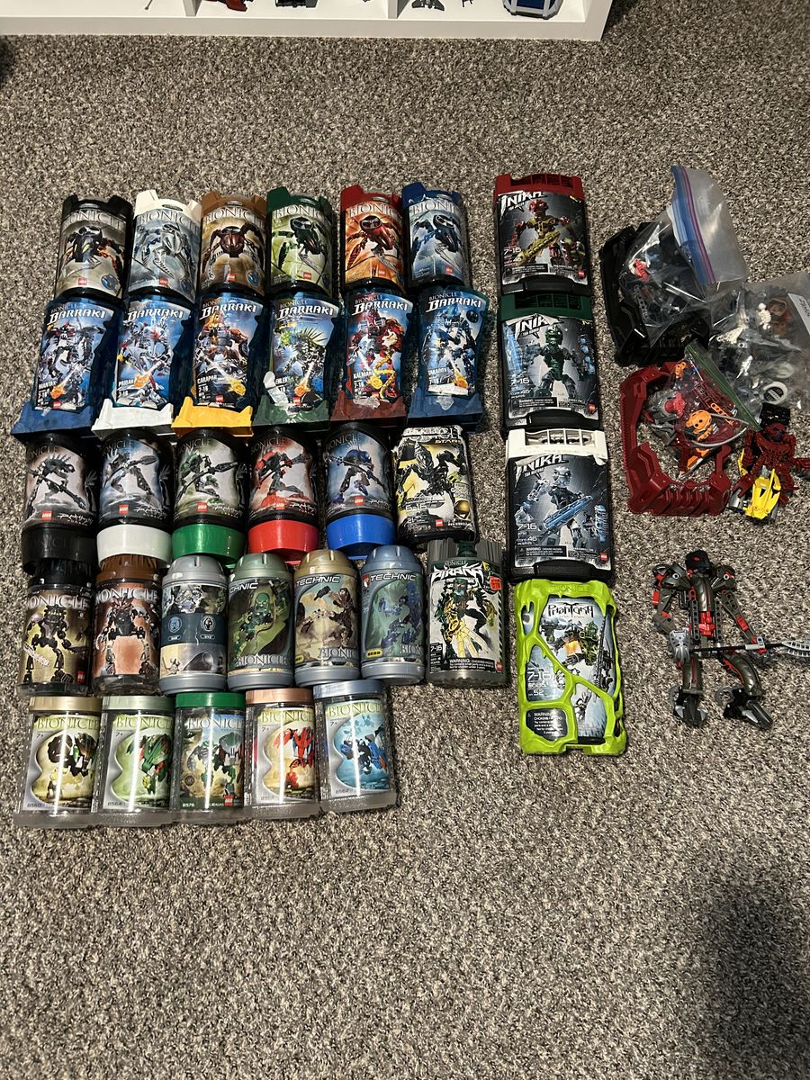Lego Bionicle lot with instructions and canisters