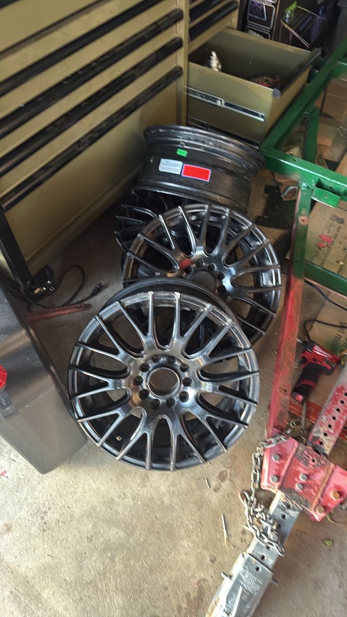 18’ 5x114.3 and 5x120 Set of Black Multi-Spoke Aftermarket Car Wheels / Rims