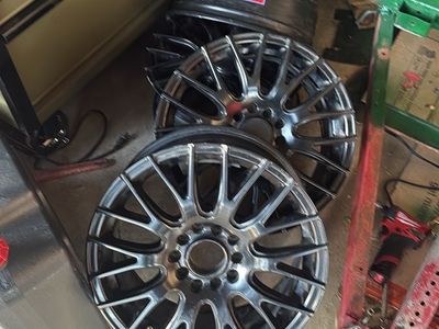 18’ 5x114.3 and 5x120 Set of Black Multi-Spoke Aftermarket Car Wheels / Rims