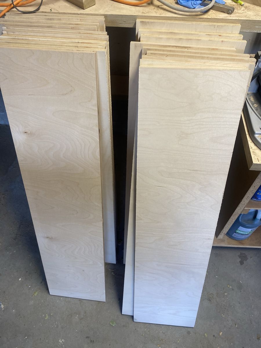 Birch plywood in 2 sizes - 36 panels
