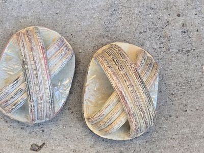 Vintage Post Modern Ceramic Curtain Rod Brackets – Pair of Scarf Drapery Holders