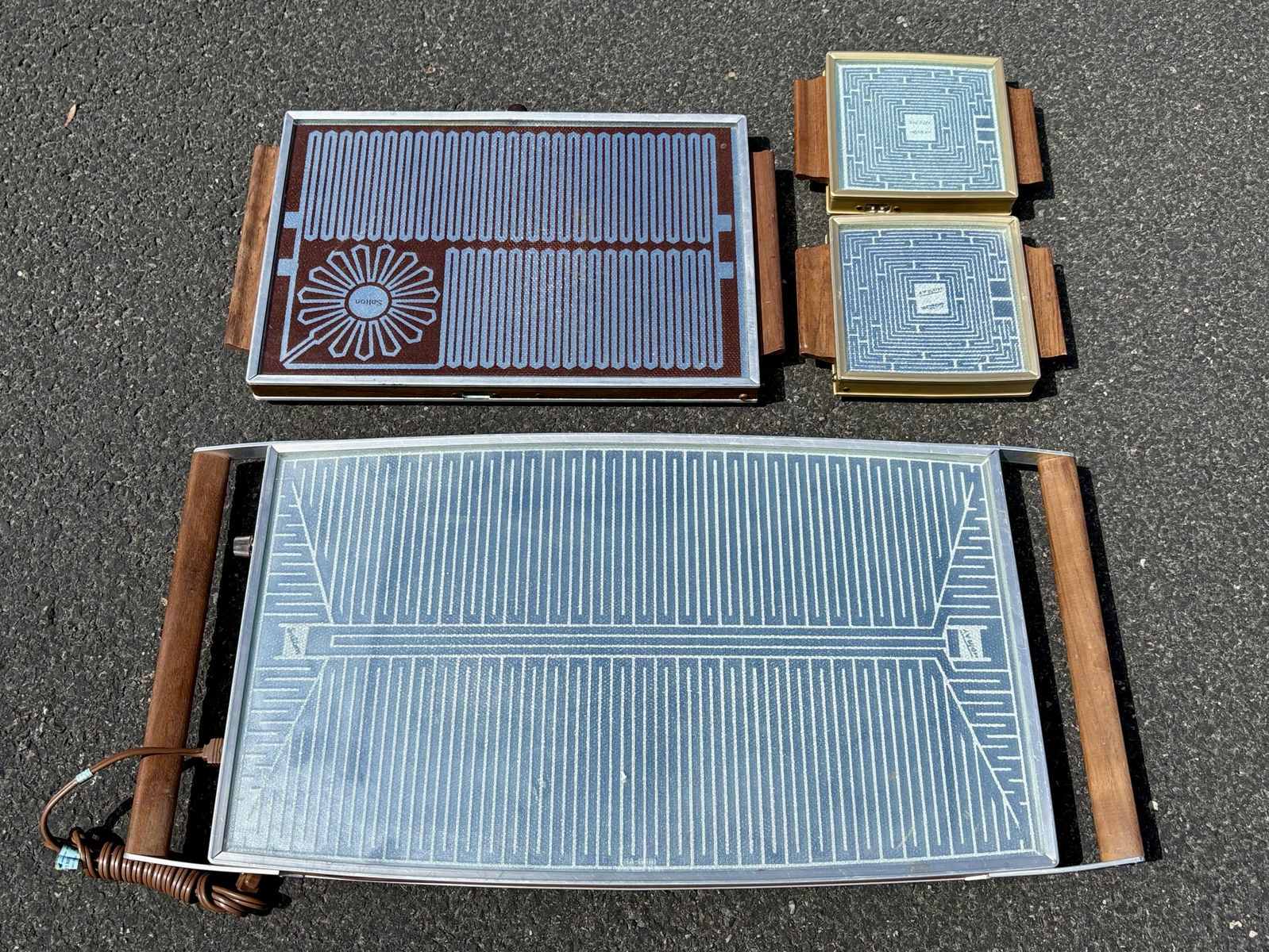 Salton electric food warmer hot plates, warming trays. Vintage Mid Century Modern 