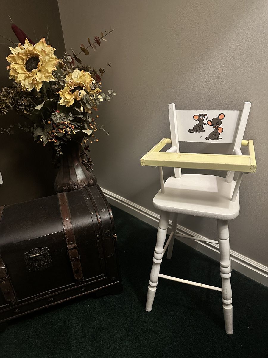 Vintage Wooden Babydoll High Chair 