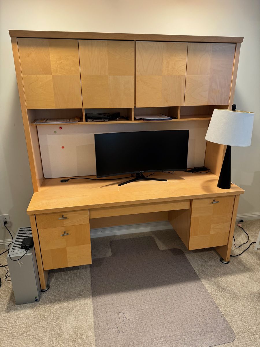 Office Desk with Hutch, Desk w/o hutch, Wall Console, Chair