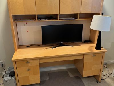 Office Desk with Hutch, Desk w/o hutch, Wall Console, Chair