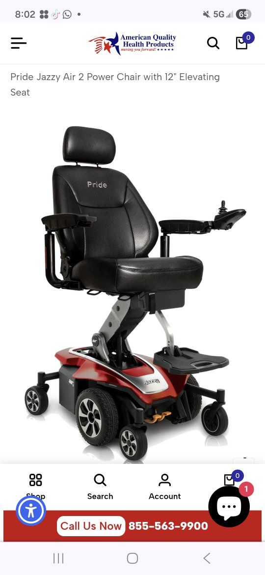 Pride Jazzy Air 2 Power Chair with 12" Elevating Seat - Used Electric Wheelchair