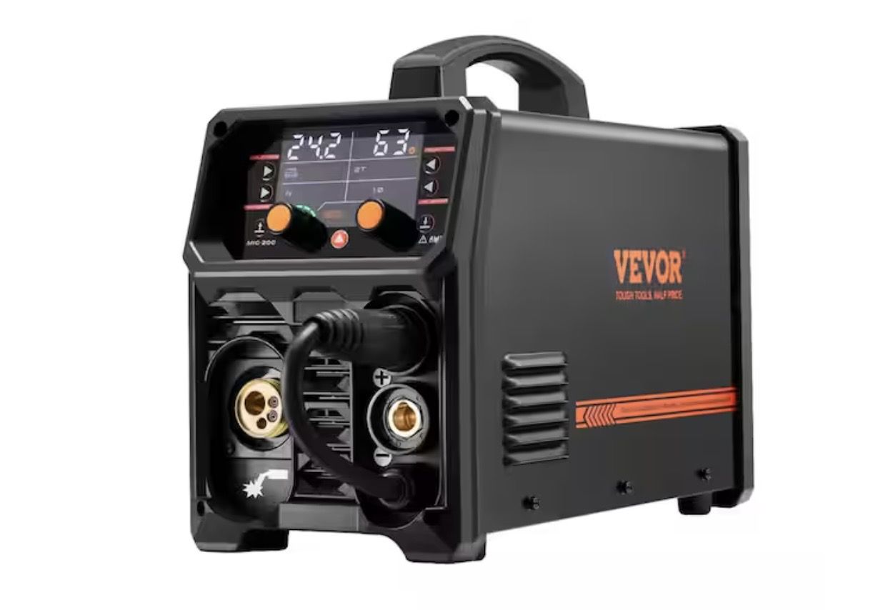 VEVOR MIG Welder 200A Synergic Mig Welding Machine 4-in-1 Gas MIG/Flux Core MIG/Stick/Lift TIG 220V Multi-Process Welder