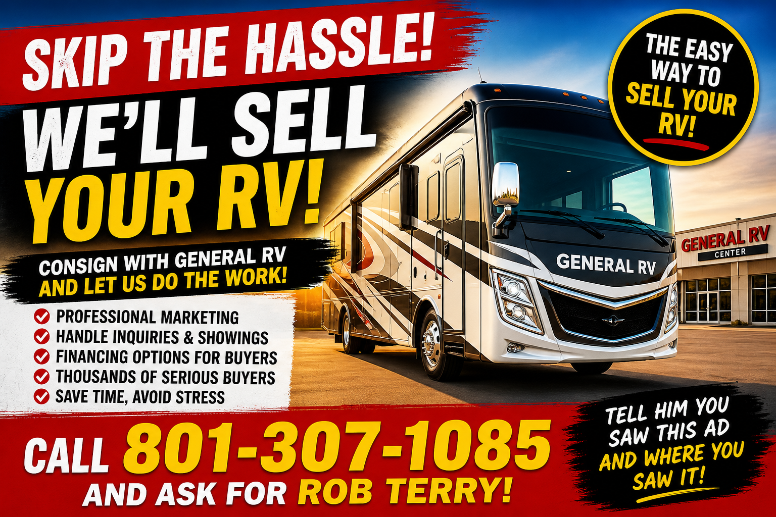 Let General RV Sell Your RV for You