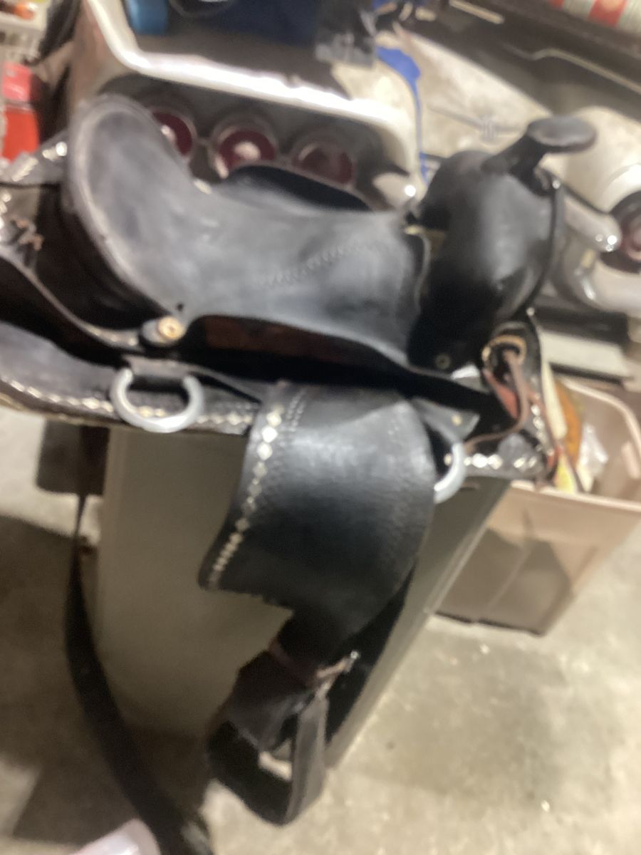 Antique rodeo saddle