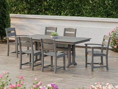 POLYWOOD Gulf Shores Farmhouse Trestle Dining Set, 7pc