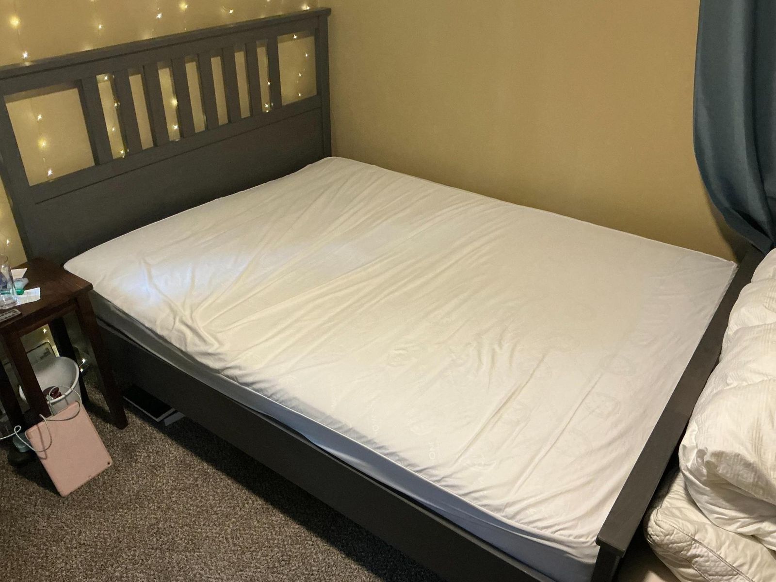 Full-Size Bed Frame & Haugesund IKEA Mattress