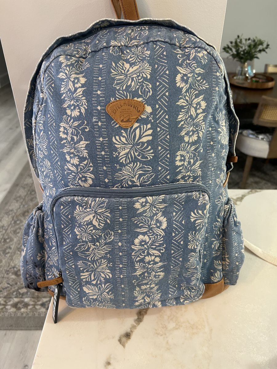 Billabong Blue Floral Backpack – $20