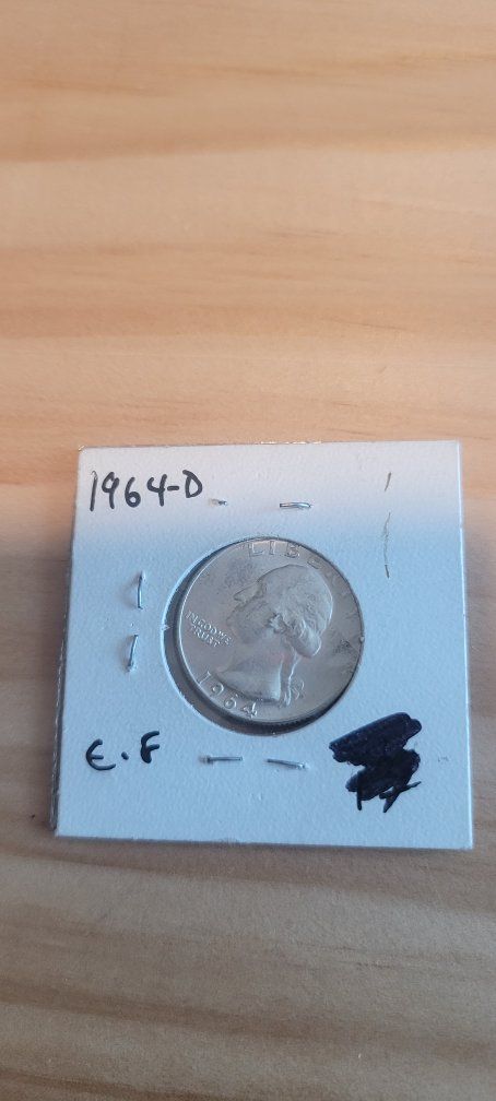 1964-D Washington Quarter - Silver US Coin, EF (Extremely Fine) Condition
