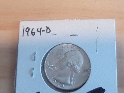 1964-D Washington Quarter - Silver US Coin, EF (Extremely Fine) Condition