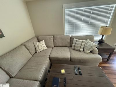 Light Gray Sectional Sofa – Good Condition