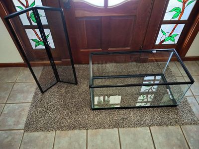 reptile enclosure with hinge screen cover