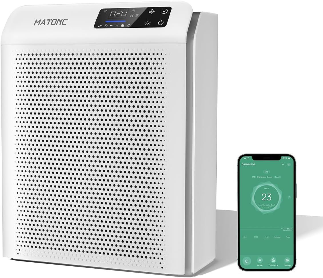 AIR PURIFIER FOR LARGE ROOMS UP TO 3500 FT², SMART HEPA AIR CLEANER WITH APP CONTROL, NEW IN BOX!!!