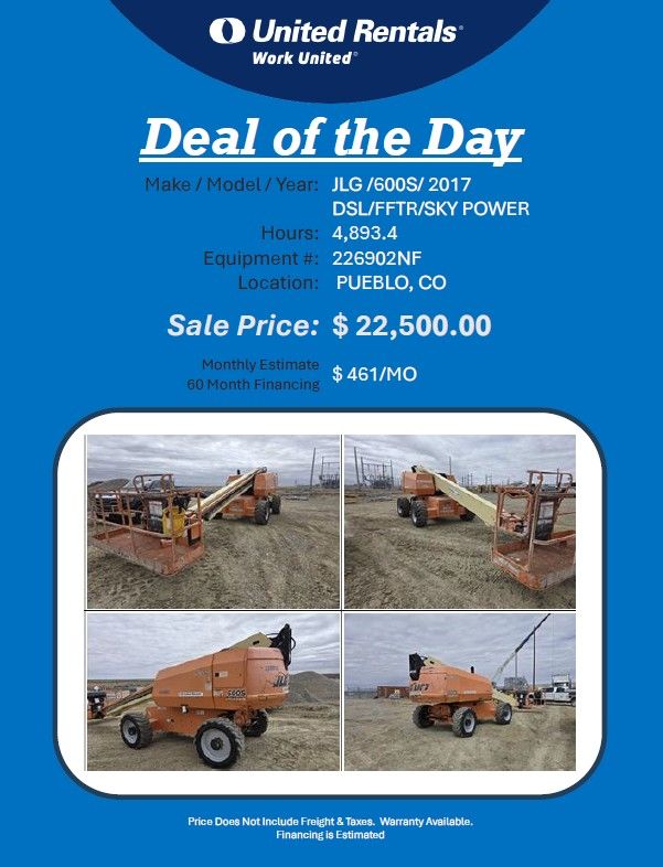 Boom lift 600S 60ft straight Snorkel 2017 , hrs 4893