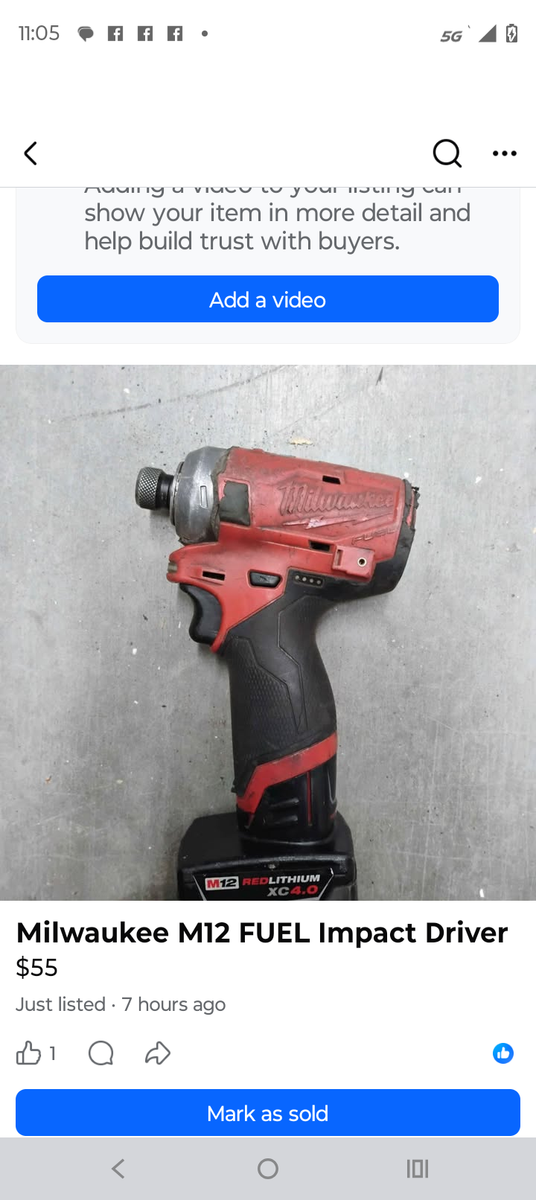 Milwaukee M12 impact Drill