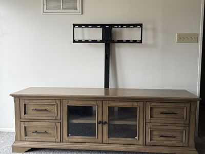 Universal TV Stand & Media Console for up to 70" TVs - Wood Finish, Integrated Mount