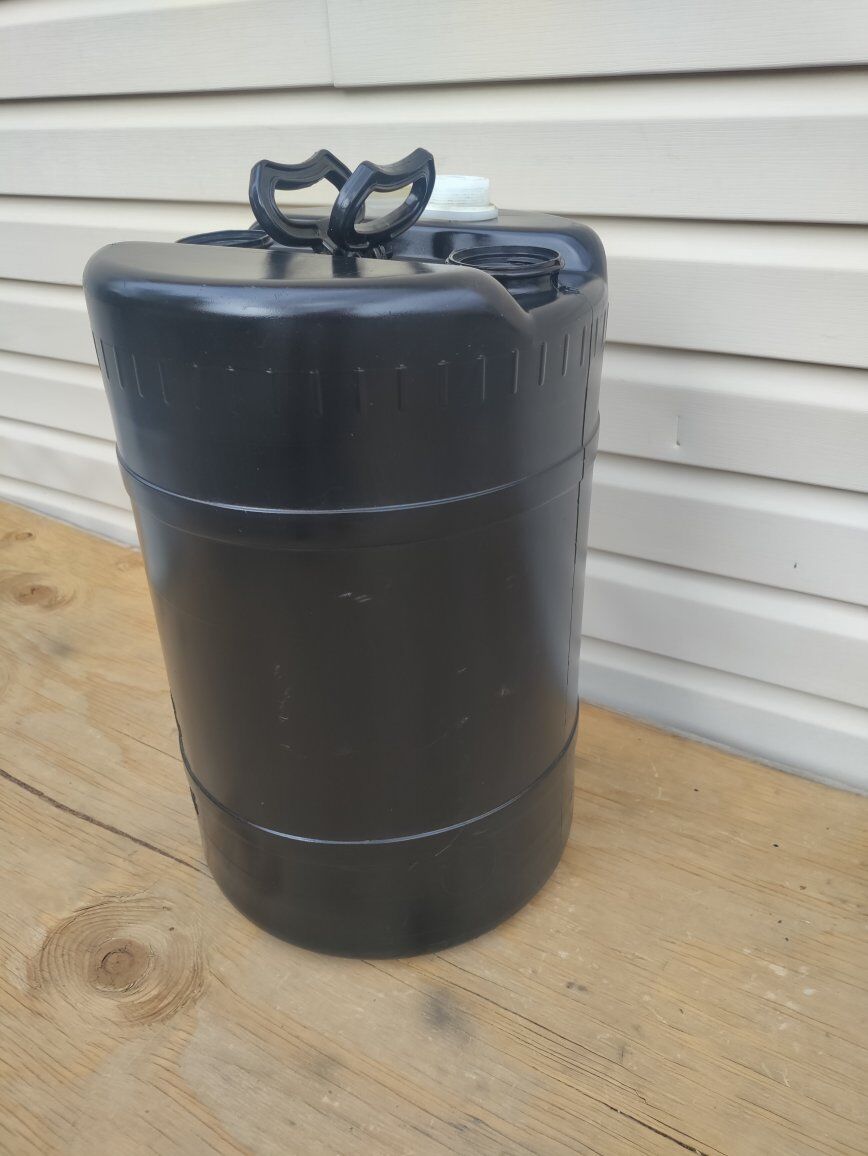 Plastic Barrel 18 Gls. Container, Black Color.