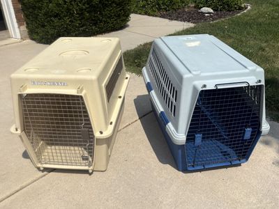Two Dog Kennels: 1 X-large, 1 Large
