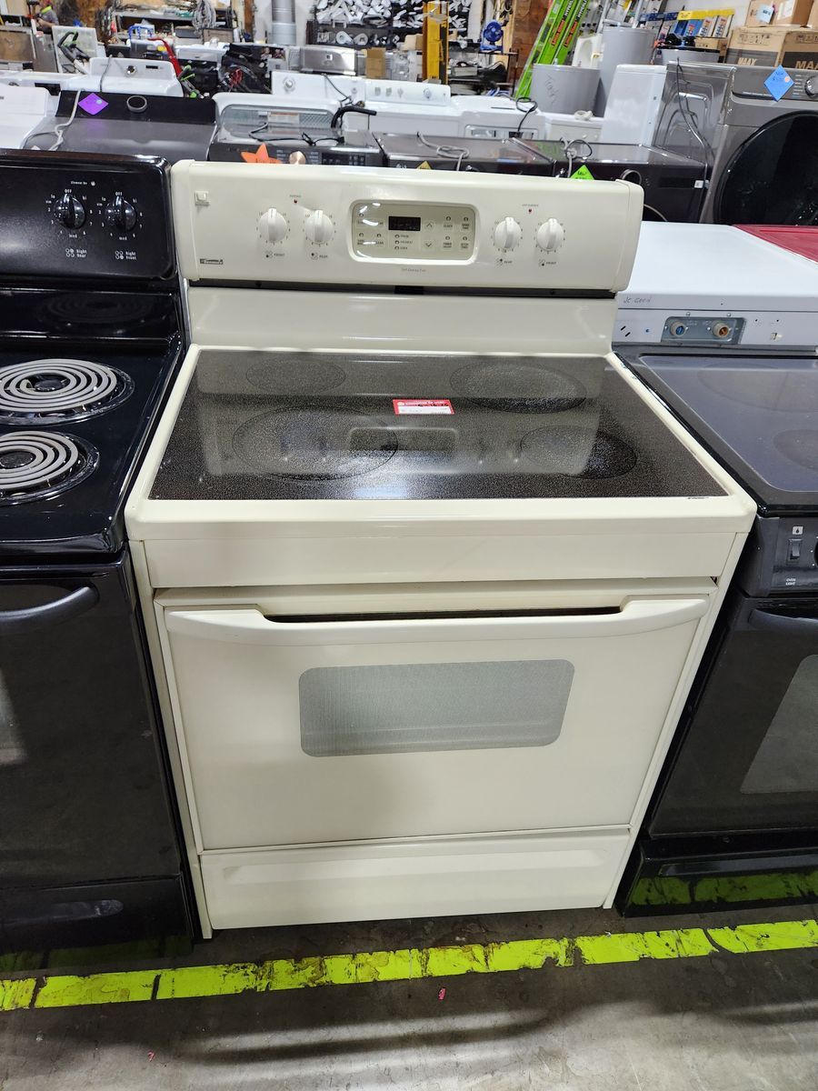 Kenmore 30" Electric Range - Cream/Off-White with Glass Top and Digital Display