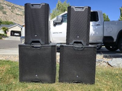 LD Systems ICOA PA system with 2 18" subs 2 15" tops
