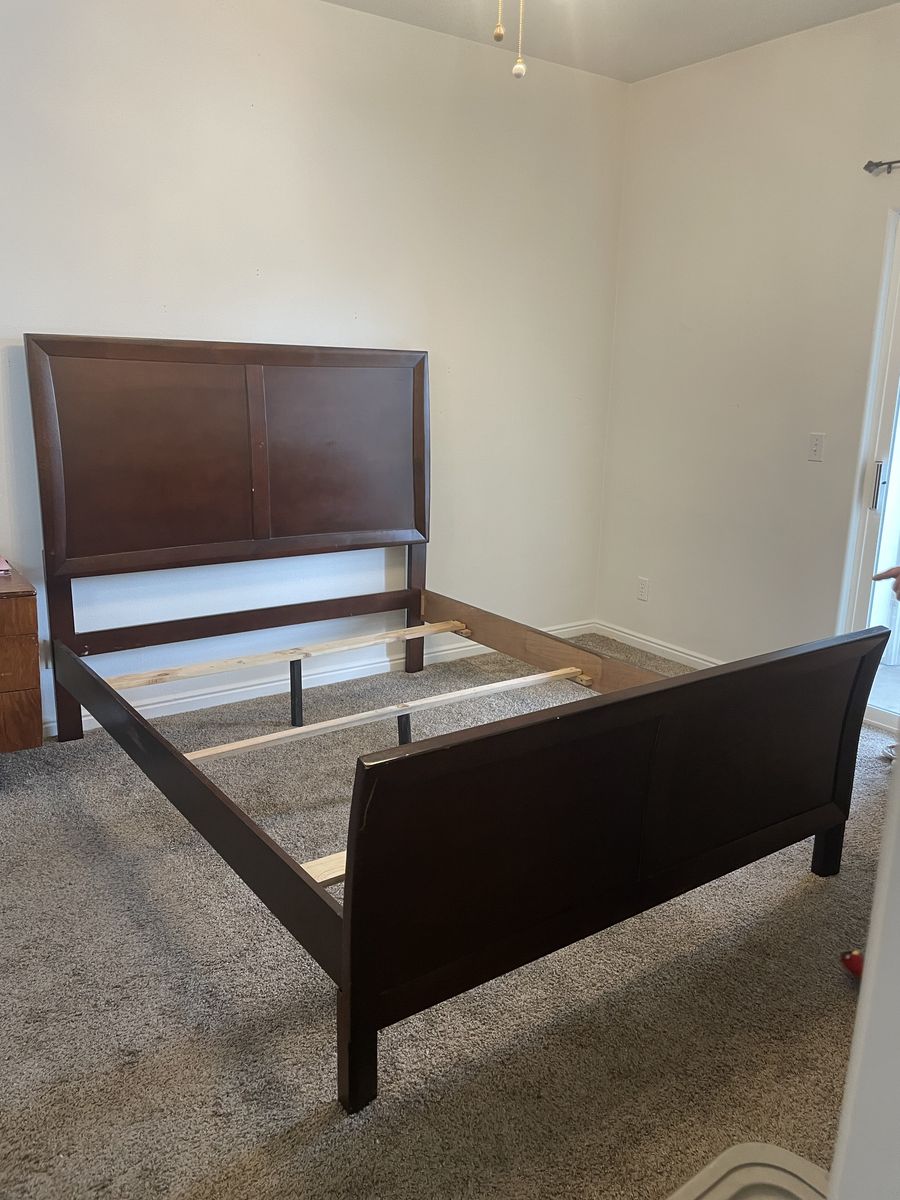 Queen Wooden Sleigh Bed Frame