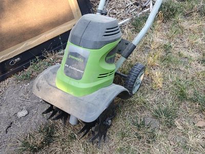 Greenworks 8A Electric Cultivator Garden Tiller