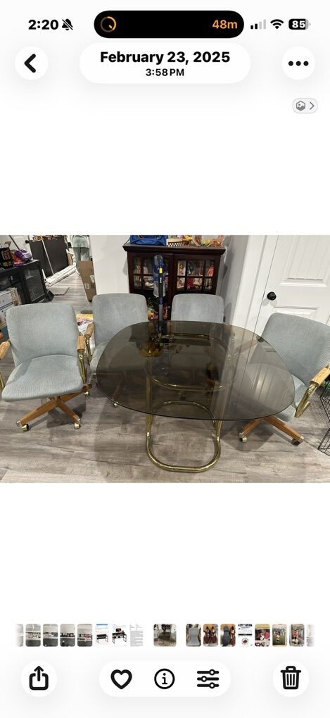 ADORABLE GLASS TABLE & CHAIRS