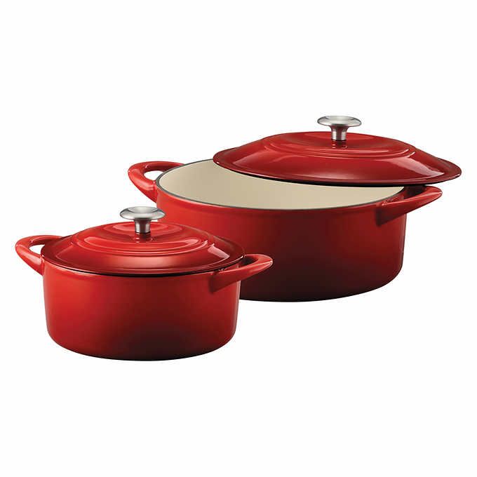 Tramontina 2-pack 3.5 & 5.5 Quart Dutch Ovens, Red #21541