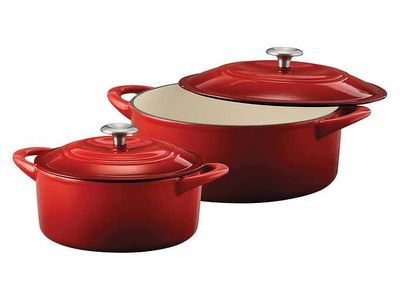 Tramontina 2-pack 3.5 & 5.5 Quart Dutch Ovens, Red #21541