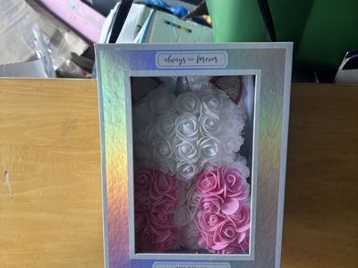 Always and Forever Artificial Rose Foam Unicorn Bear Gift Box