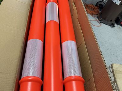 Vevor Traffic Safety Posts Orange with Reflective Tape in Box