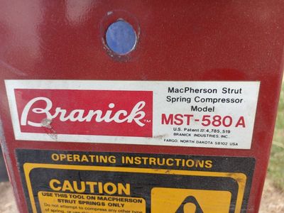 Branick MST-580 A MacPherson Strut Spring Compressor - Heavy Duty Automotive Tool - New!