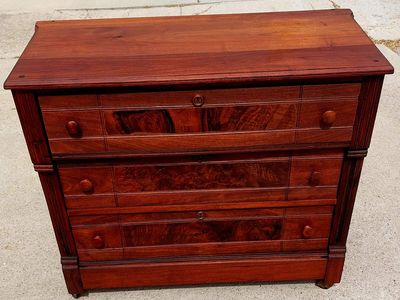 Antique Mahogany Eastlake Dresser 3 Drawer