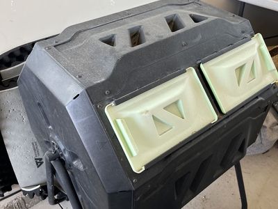Dual Chamber Tumbling Compost Bin with Metal Stand