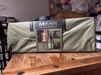 MBlack Signature Series Men's Ultimate Grooming Essentials 7-Piece Beard Care Kit with Duffle Bag