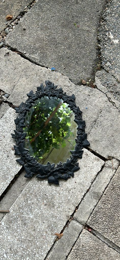 Antique Victorian Cast Iron Wall Mirror Iron Art