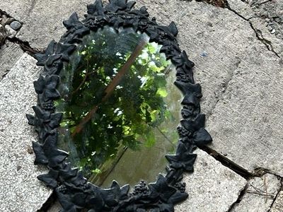 Antique Victorian Cast Iron Wall Mirror Iron Art