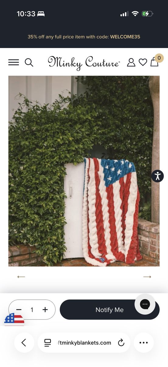 Hugs Flag Blanket Minky Couture