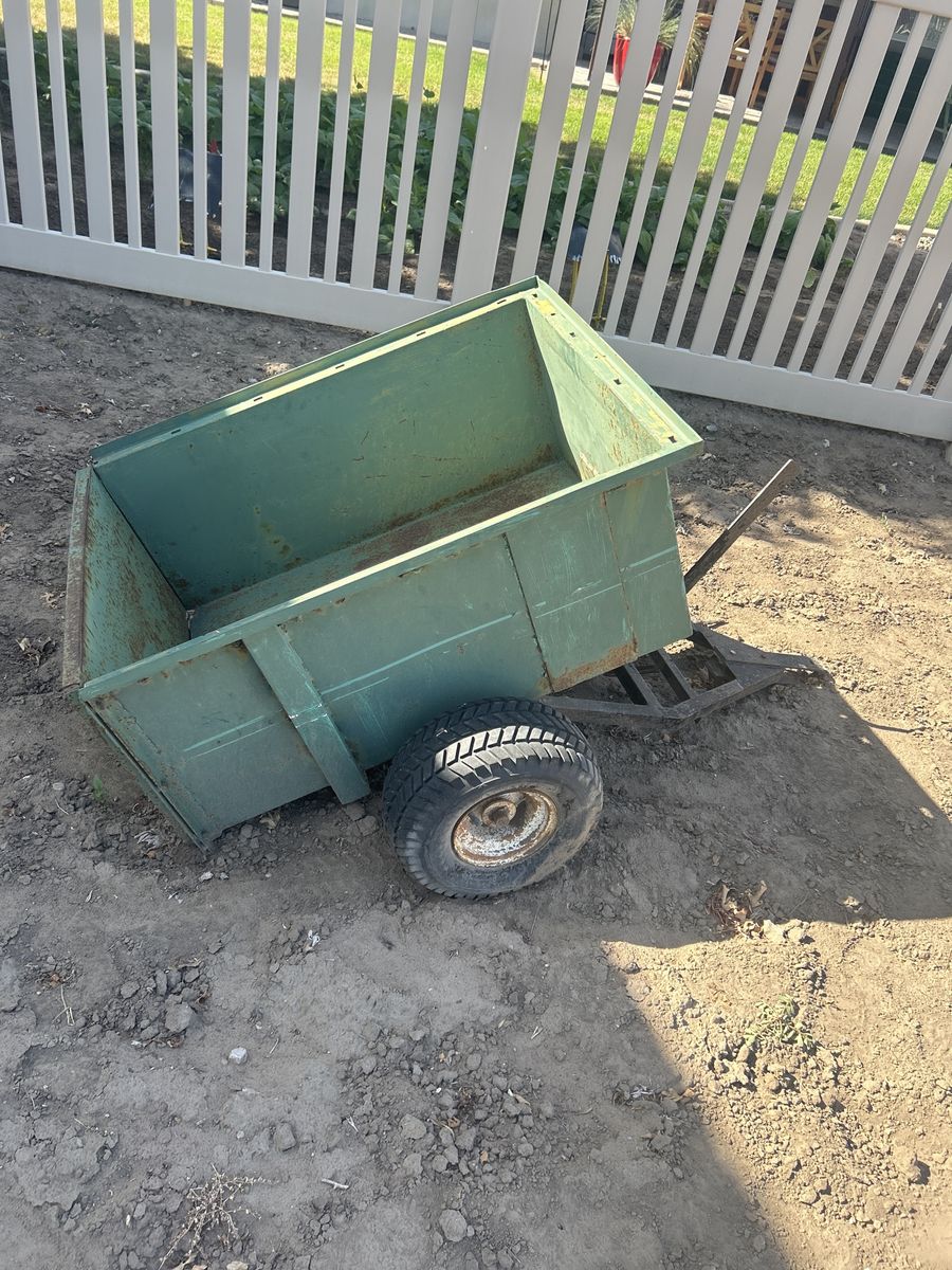 Heavy-Duty Steel Utility Trailer - Garden Cart with Wheels, Green