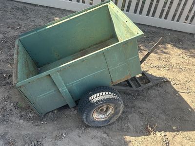 Heavy-Duty Steel Utility Trailer - Garden Cart with Wheels, Green