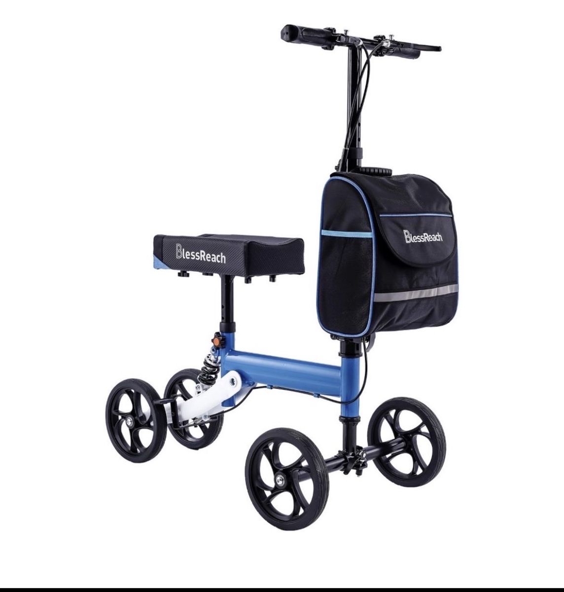 Brand New Never Used Bless Reach Deluxe Post Surgery Knee Scooter with Shock Absorber Fully Adjustable and Fully Assembled