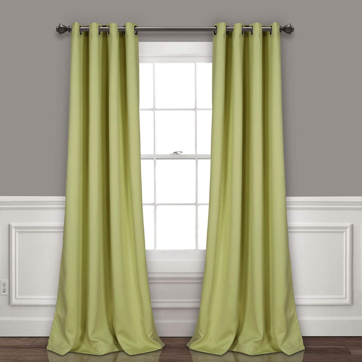 Lush Decor Insulated Grommet Blackout Window Curtain Panels, Pair, 52" W x 95" L, Sage - Classic Modern Design - Chic Window 